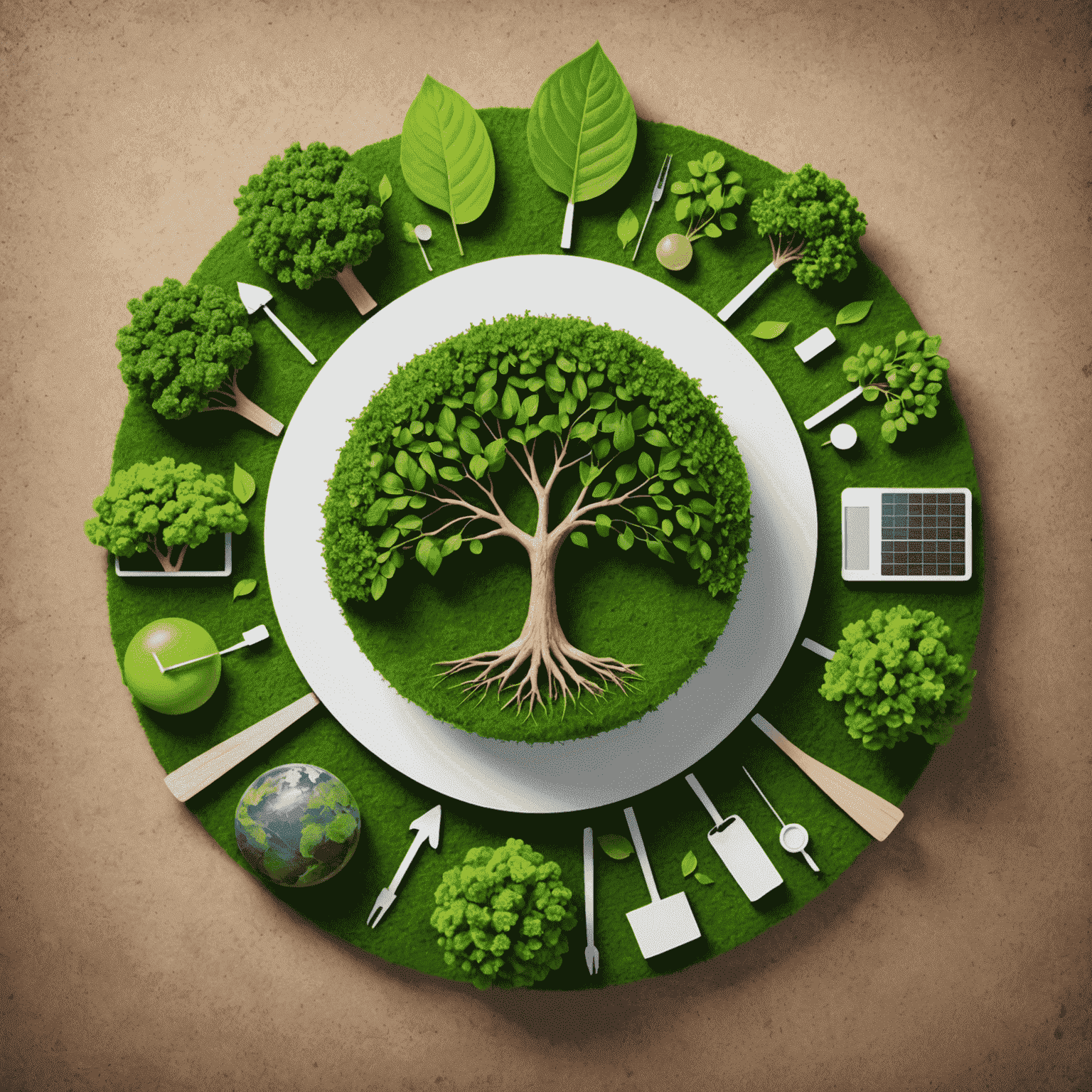 An image illustrating the importance of sustainability in modern businesses, showing a balance between economic growth, social responsibility, and environmental protection.