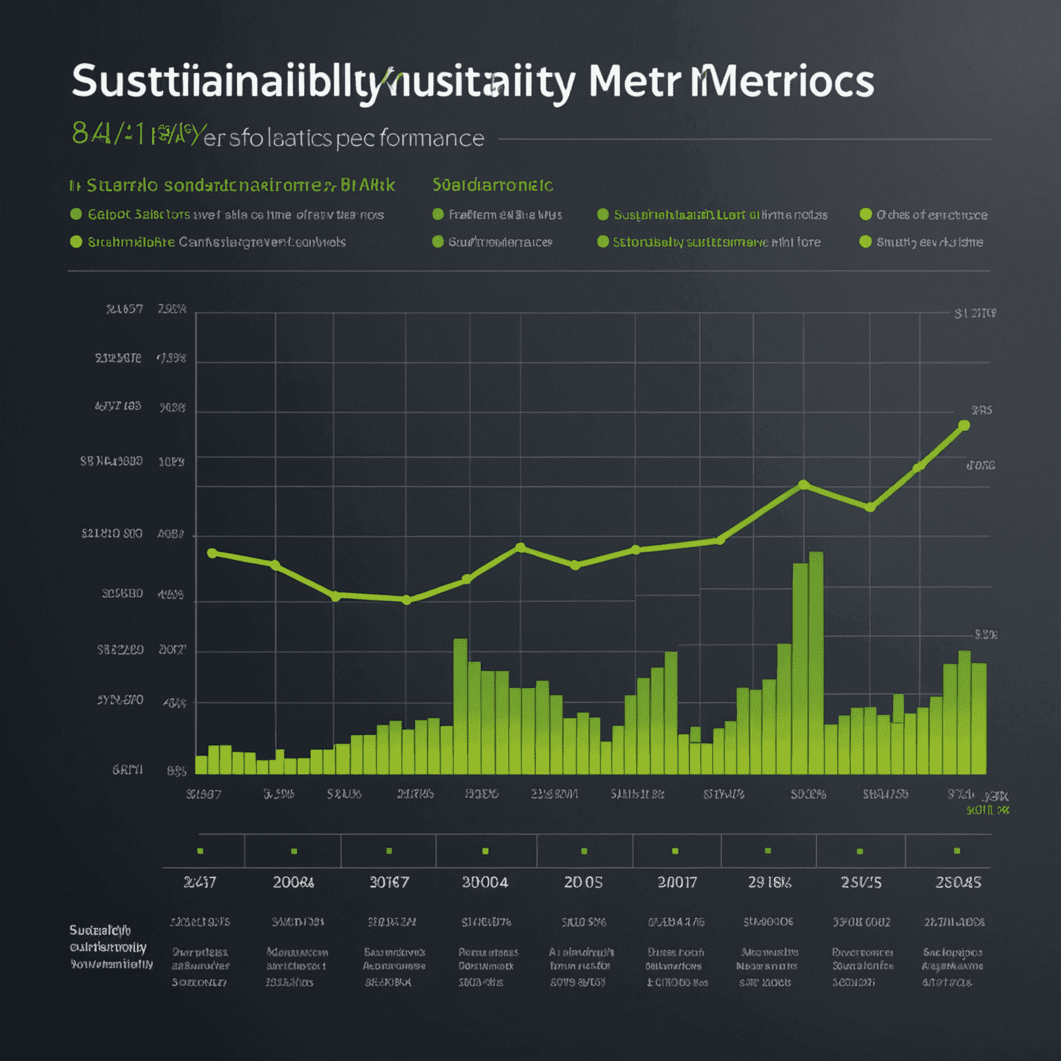 A graph showing sustainability performance metrics over time